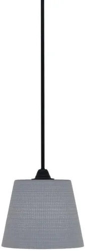 Vista 298 de Toltec Lighting Paramount - Mini colgante de 1 luz en acabado negro mate con cristal de arte perla de 7 pulgadas y estilo negro