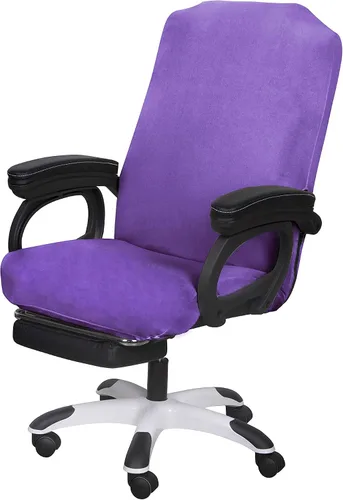 Vista 13 de SARAFLORA - Funda para silla de oficina - Grande, color negro - Funda extraíble para computadora con cremallera, universal, giratoria