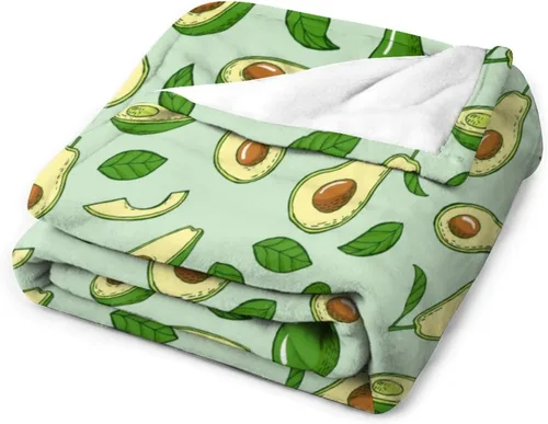 Vista 4 de Manta de aguacate para regalo, 40 x 30 pulgadas, bonita manta para niños, niñas, niños, manta verde suave y mullida para regazo y silla
