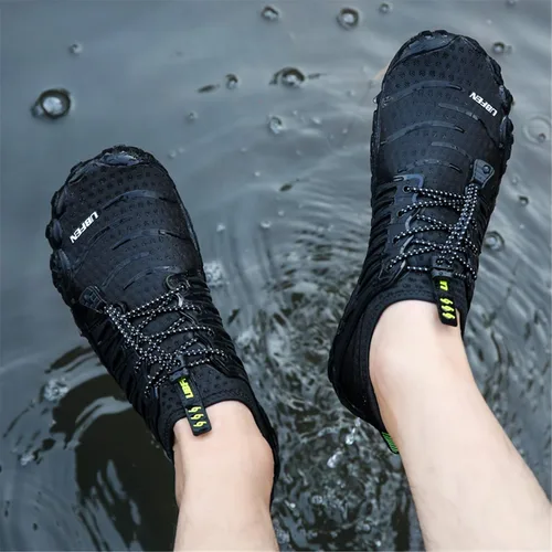 Vista 4 de UBFEN Zapatos acuáticos para natación, para hombre y mujer, para deportes de playa, secado rápido, descalzos para navegación, pesca, buceo, surf