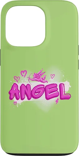 Vista 10 de iPhone 16 Angel y2k Aesthetic 2000s Millennial Nostalgia Pink Graffiti Case