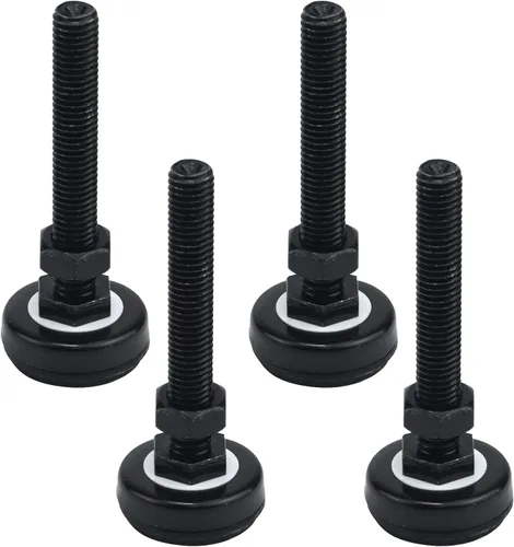 Vista 20 de Antrader 4pcs M8x50mm Ajustable Muebles Glides Antideslizante Nylon Reforzado Base Redonda 4.449 in Pie de nivelación