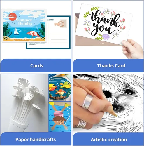 Vista 7 de CreGear 40 hojas de papel de cartulina blanca, papel de impresora de cartulina de 5 x 7 pulgadas 80lb/230gsm Heavy Thick Printing Papers, Copy