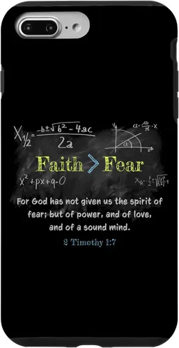 Vista 12 de Faith > Fear 2 Timothy 1:7 Christian Verse Math Equation Case for iPhone 17