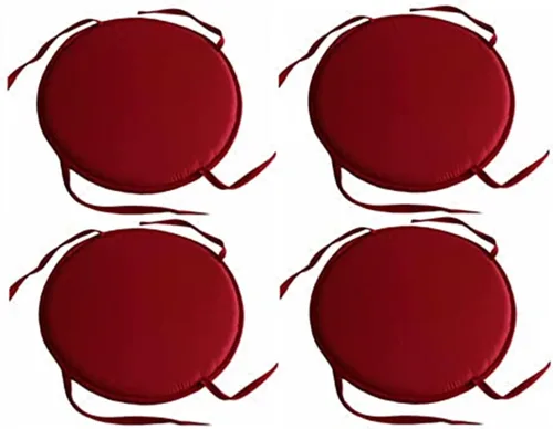Vista 14 de Womenyiaor Juego de 4 cojines redondos para sillas para interiores y exteriores, con lazos, juego de bistró, almohadillas para sillas de comedor