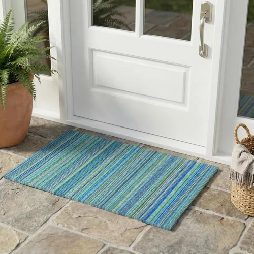 Vista 38 de Fab Habitat - Tapete antideslizante a rayas, duradero, fino, de plástico reciclado, antideslizante, para entrada, puerta delantera, pórtico y patio