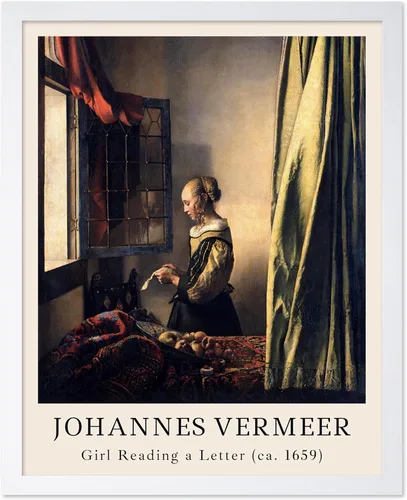 Vista 22 de Poster Master Póster vintage Johannes Vermeer – Impresión de pintura de vista retro de Delft – Vista del arte de Delft – Regalo para hombres