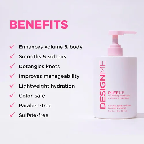 Vista 5 de Design.Me PUFF.ME - Paquete de champú y acondicionador de volumen para el cabello, champú y acondicionador de color sin parabenos ni sulfatos