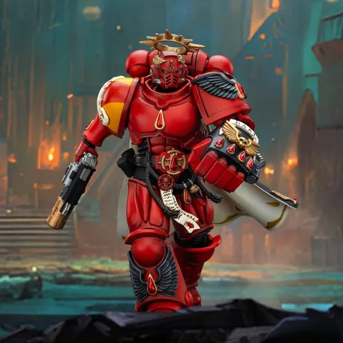 Vista 2 de JOYTOY 1/18 Warhammer 40,000 Figura de acción Blood Angels Capitán con pistola Inferno y colección Power Fist Modelo Pre-Order