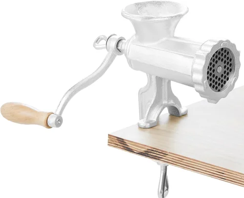 Vista 9 de VEVOR Molinillo de Carne Manual, Molinillo de Mano de Hierro Fundido de Alta Resistencia con Abrazadera de Mesa de Acero, Picadora de Carne