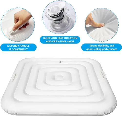 Vista 3 de Cubierta Inflable para Jacuzzi Tapa de Ahorro de Energía para Jacuzzi al Aire Libre, Cubierta Protectora Resistente al Viento e Impermeable