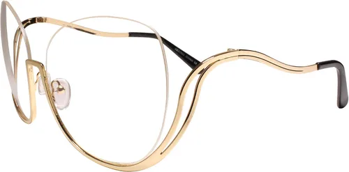 Vista 3 de Gafas de ojo de gato sin montura de gran tamaño de lujo elegante magnífico