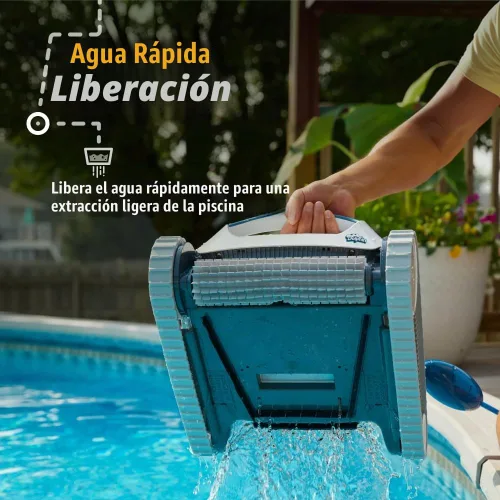 Vista 6 de Dolphin Proteus DX1 - Aspiradora robótica automática para piscinas, cepillo de limpieza activo, acceso a filtros de carga superior, ideal