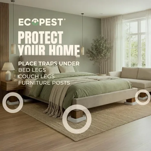 Vista 11 de Interceptores para insectos de cama – Paquete de 4 Bloqueador de insectos (XL) Trampas interceptoras (blanco) Trampa para insectos, monitor