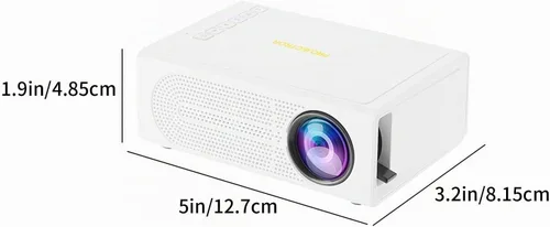 Vista 2 de Mini proyector, proyector portátil HD de 1080P, proyector de video y película