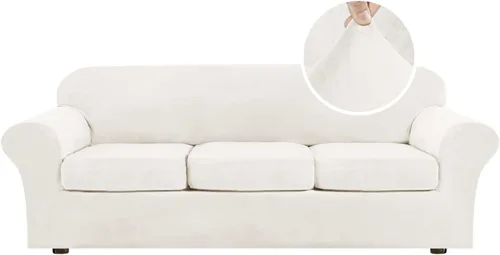 Vista 118 de H.VERSAILTEX - Funda elástica para sofá de 2 piezas, funda protectora de terciopelo, suave, con parte inferior elástica, con un ancho de hasta 49