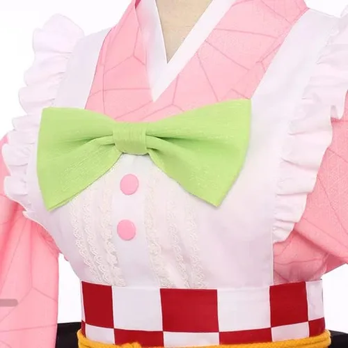 Vista 5 de Cosplay Life Demon Kimetsu Café Maid Lolita Vestido nuevo Anime Slayer Conjunto completo Kimono Disfraz