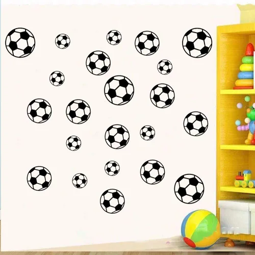 Vista 8 de SITAKE 43 calcomanías de fútbol, calcomanías de pelota de fútbol para niños, calcomanías para habitación de niños, calcomanías de pared de fútbol