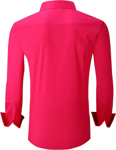 Vista 2 de Alex Vando - Camisas de vestir elásticas de, ajuste regular, manga larga, para negocios, para hombres