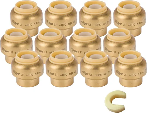 Vista 24 de Paquete de 10 acoplamientos rectos GUOFIS de 1/2" con clip de desconexión