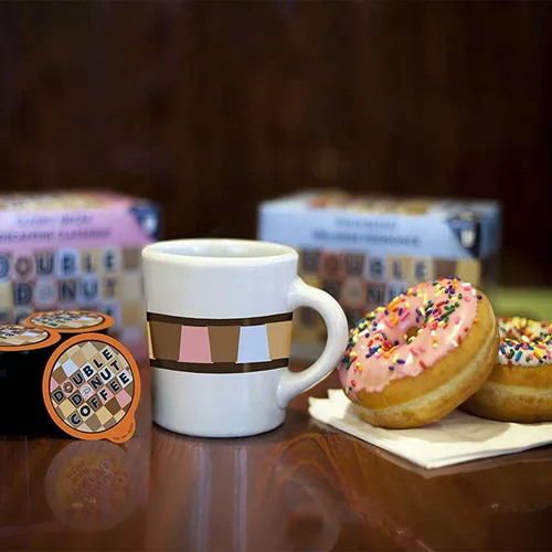 Vista 43 de Double Donut Coffee Cápsulas de Café Half Caff, Cápsulas de Café de Media Cafeína de Porción Individual para Cafeteras Keurig K Cup, Tostado Medio