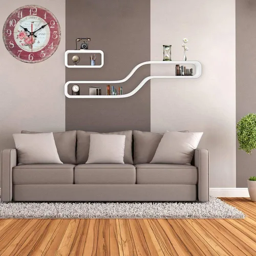 Vista 5 de YeYo Reloj de pared redondo rojo simple estilo europeo rosa reloj de pared madera MDF impermeable flores silenciosas decoración para el hogar, sala