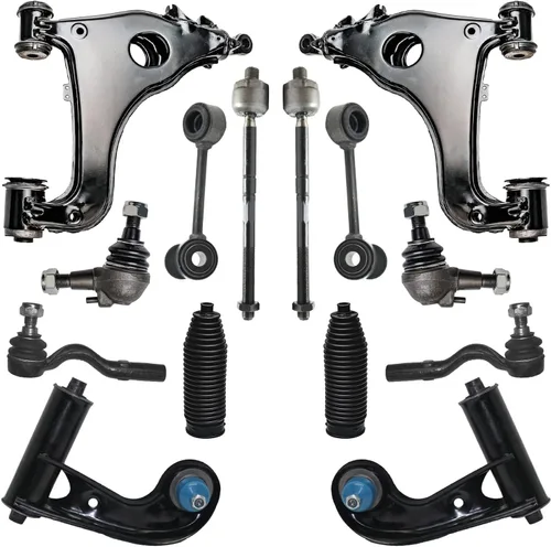 Vista 153 de Detroit Axle - Kit de suspensión frontal de 15 piezas para Jeep Grand Cherokee 99-04 1999 2000 2001 2002 2003 2004, brazos de control superior e