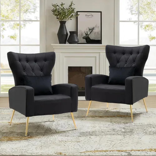 Vista 44 de Silla decorativa de terciopelo con respaldo abatible y cojín lumbar, sillón moderno para sala de estar/dormitorio, silla lateral de recepción