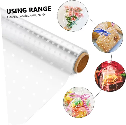 Vista 5 de Cabilock Bolsas de celofán transparente de celofán para cestas de regalo, 2 unidades de rollo de envoltura de grosor de 17 pulgadas x 100 pies