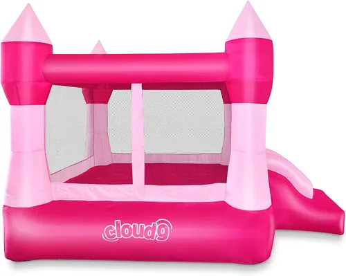Vista 4 de Casa inflable de princesa Cloud 9, tema de castillo rosa