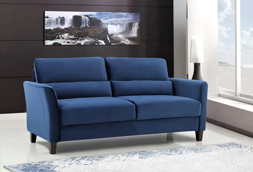 Vista 5 de Container Furniture Direct Stoughton - Sofá biplaza tapizado moderno de mediados de siglo con brazos inclinados para sala de estar, 57.88 pulgadas