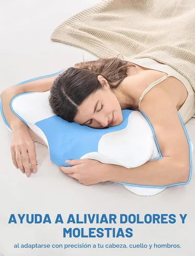 Vista 3 de DISSA Almohada cervical cervical para dormir de lado, almohada ergonómica de espuma viscoelástica con soporte ortopédico ajustable para el cuello