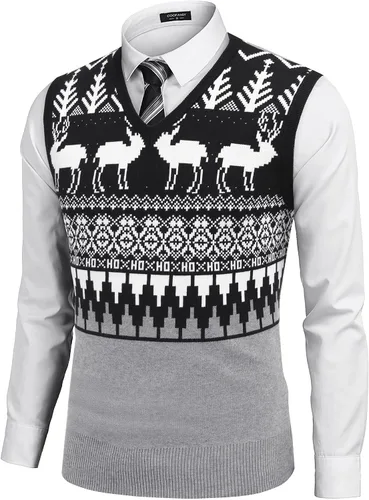 Vista 26 de COOFANDY Suéter sin mangas para hombre, chaleco con cuello en V, jersey de algodón sólido Azul claro