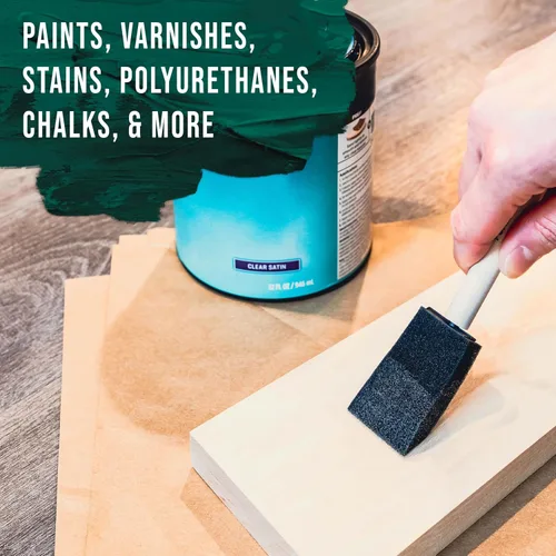 Vista 4 de US Art Supply - Juego de pinceles de pintura de espuma de 1 pulgada con mango de madera (paquete de valor de 25) - Ligeros, duraderos e ideales