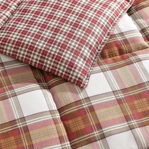 Vista 5 de Eddie Bauer Edgewood Tartán Juego de funda nórdica, Algodón, Rojo, Full/ Queen