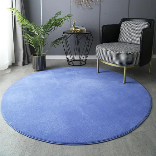 Vista 11 de Alfombra redonda sólida gruesa antideslizante, alfombra de felpa suave y esponjosa para sala de estar, dormitorio, habitación de los niños, Beige