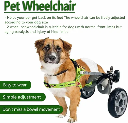 Vista 3 de Dog Wheelchair for Back Legs, Lightweight Aluminum Alloy Dog Wheelchair, for Small Pets Hind Limbs Dog Carts with Wheels, Adjustable(L(Widen))