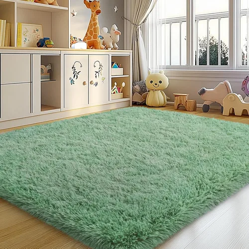 Vista 84 de Mugorn - Alfombras suaves y esponjosas de 2 x 3 pies para el hogar, alfombra pequeña con 4 mallas antideslizantes, color negro, 2 x 3 pies