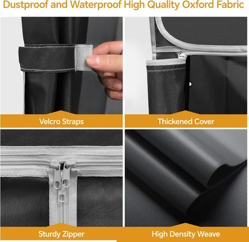 Vista 5 de Higeego H4 Plus Perchero Enrollable con Cubierta, Perchero de Ropa Resistente con Ruedas, Closet Portátil para Colgar Ropa, Organizador