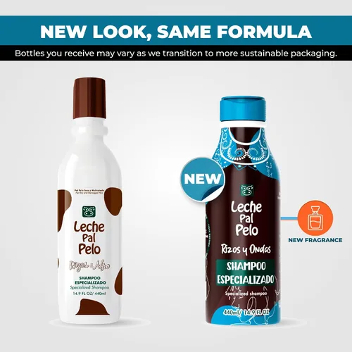 Vista 12 de Leche Pal Pelo Rizado y ondulado - Champú especializado con aceite de coco, leche de coco, aloe vera - Hecho sin sulfatos ni parabenos - 14.9 oz