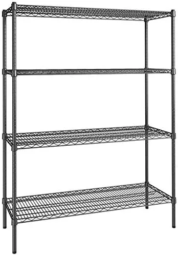 Vista 308 de Kit de 4 estantes de epoxi verde NSF de 21 x 72 pulgadas con postes de 86 pulgadas, estantería de almacenamiento resistente, kit de estantería