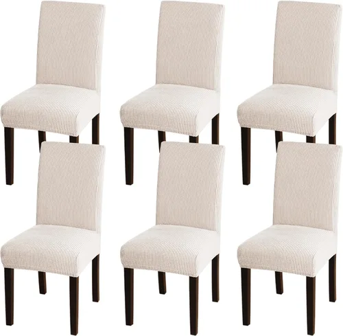 Vista 21 de Turquoize - Juego de 2 fundas elásticas para sillas de comedor, fundas lavables removibles para sillas de comedor, fundas de asiento para sillas