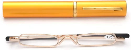 Vista 12 de ZUVGEES Mini lentes de lectura delgados y compactos fáciles de transportar, lectores portátiles ligeros con estuche de tubo con clip para bolígrafo