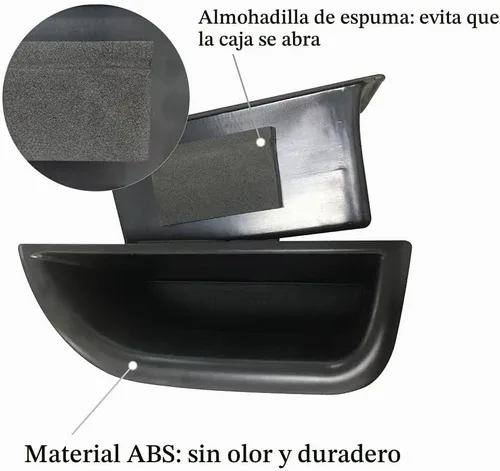Vista 3 de Manija de bolsillo de almacenamiento lateral delantera, reposabrazos, contenedor de teléfono negro para Mercedes Benz Clase E E350 E400 E500 E63 AMG