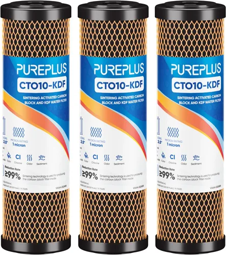 Vista 18 de PUREPLUS Filtro de agua de carbono CTO para toda la casa de 1 micrón, 2.5