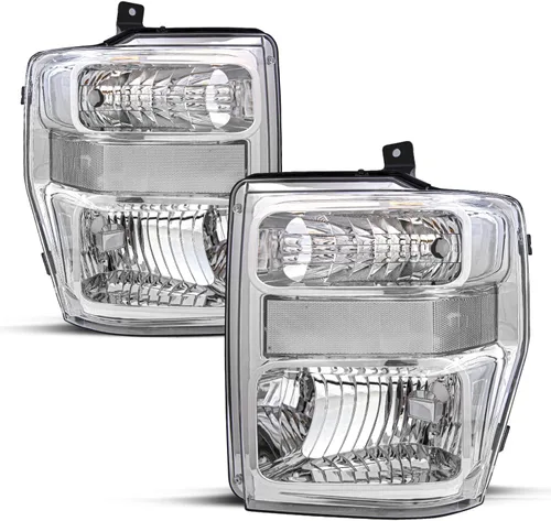 Vista 10 de JSBOYAT Juego de focos delanteros de repuesto con bombillas para Ford F250 F350 F450 F550 Super Duty 2008-2010. Carcasa negra con reflector
