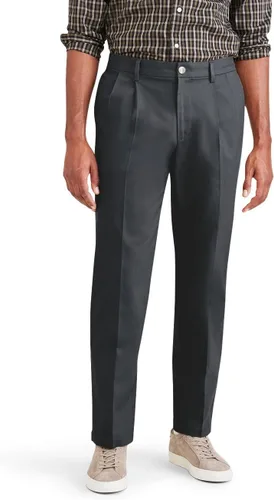Vista 19 de Classic Fit Signature - Pantalones Iron Free de color caqui con Stain Defender - Plisados (Regular y Big & Tall)