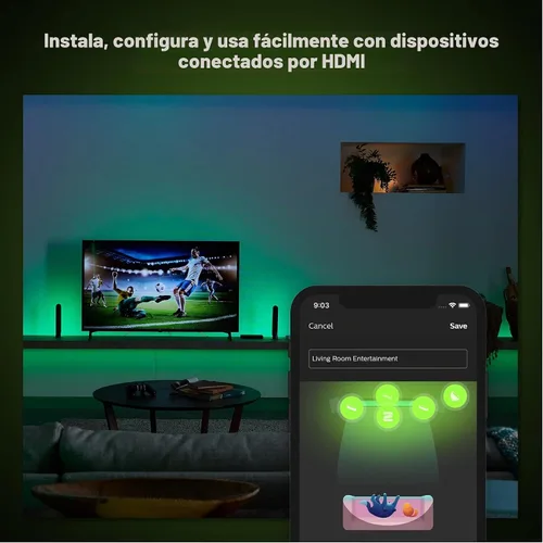 Vista 5 de Philips Hue Play HDMI Sync Box - Requiere Hue Bridge - Admite Dolby Vision HDR10+ y 4K - Control con la aplicación Hue - Compatible con Alexa