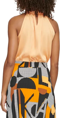 Vista 4 de Karl Lagerfeld Paris Women's Halter Front Tie Sleeveless Blouse