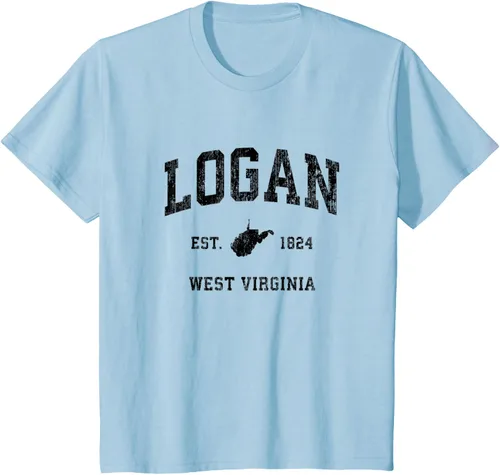 Vista 10 de Logan West Virginia WV - Camiseta deportiva clásica negra, Gris